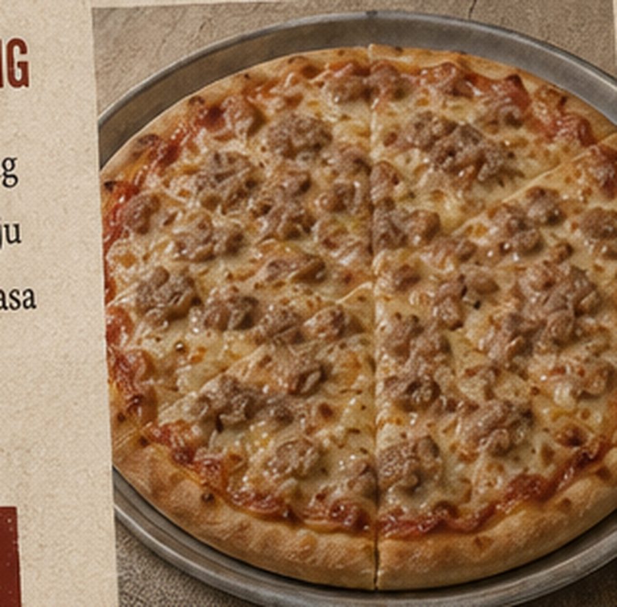 Pizza Daging homemade Bekasi dengan topping daging cincang